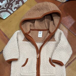 Carters Cream and Brown Sherpa Onesie